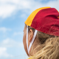 Surf life saver with cap on
